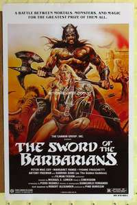 d438 SWORD OF THE BARBARIANS 27x41 one-sheet movie poster '83 Italian fantasy!