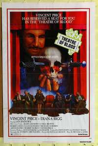 d447 THEATRE OF BLOOD 27x41 one-sheet movie poster '73 Vincent Price, horror!