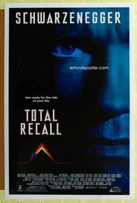 d454 TOTAL RECALL video 27x41 one-sheet movie poster '90 Verhoeven, Schwarzenegger