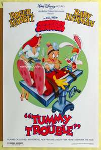 d459 TUMMY TROUBLE DS 27x41 one-sheet movie poster '89 Roger & Jessica Rabbit!