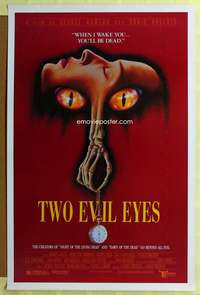 d461 TWO EVIL EYES 27x41 one-sheet movie poster '90 Dario Argento, George Romero