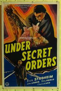 d462 UNDER SECRET ORDERS 27x41 one-sheet movie poster '43 Erich von Stroheim