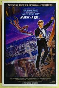 d470 VIEW TO A KILL advance 27x41 one-sheet movie poster '85 Coming this Summer!
