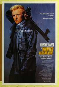 d476 WANTED DEAD OR ALIVE 27x41 one-sheet movie poster '87 Rutger Hauer