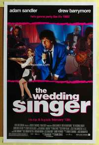 d478 WEDDING SINGER DS advance 27x41 one-sheet movie poster '98 Sandler, Barrymore