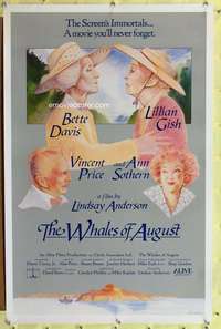 d480 WHALES OF AUGUST 27x41 one-sheet movie poster '87 Bette Davis, Lillian Gish
