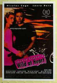 d488 WILD AT HEART signed 27x41 one-sheet movie poster '90 David Lynch, Cage