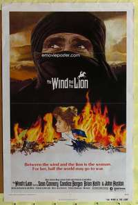d491 WIND & THE LION 27x41 one-sheet movie poster '75 Sean Connery, Bergen