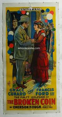e010 BROKEN COIN linen Chap 1 three-sheet movie poster '15 Francis Ford, Cunard