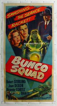 e012 BUNCO SQUAD linen three-sheet movie poster '50 great film noir image!