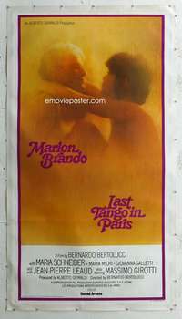 e038 LAST TANGO IN PARIS linen int'l three-sheet movie poster '73 Marlon Brando