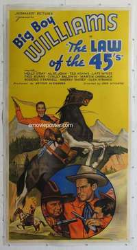 e039 LAW OF THE 45s linen three-sheet movie poster '35 Guinn Big Boy Williams
