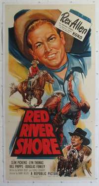 e054 RED RIVER SHORE linen three-sheet movie poster '53 Rex Allen, Slim Pickens