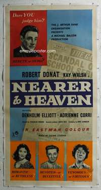 e040 LEASE OF LIFE linen English three-sheet movie poster '54 Nearer to Heaven!