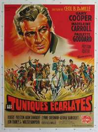 e132 NORTH WEST MOUNTED POLICE linen French one-panel movie poster R50s
