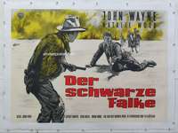 e073 SEARCHERS linen German 33x46 movie poster R60s John Wayne, Ford