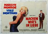 e071 LET'S MAKE LOVE linen large German 33x47 movie poster '60 sexy Marilyn!