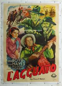 e111 TRAIL DUST linen Italian one-panel movie poster '40s Hopalong Cassidy