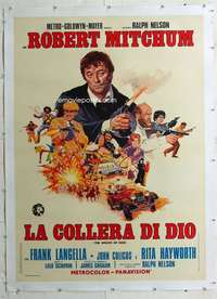 e113 WRATH OF GOD linen Italian one-panel movie poster '72 Mitchum as priest!