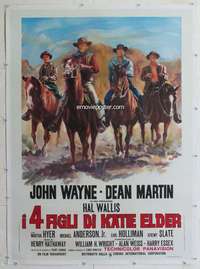 e106 SONS OF KATIE ELDER linen Italian one-panel movie poster R70s John Wayne