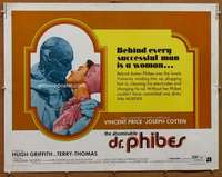 f035 ABOMINABLE DR PHIBES half-sheet movie poster '71 Vincent Price