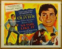 f053 AS YOU LIKE IT half-sheet movie poster R49 Sir Laurence Olivier!