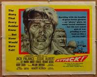 f056 ATTACK style A half-sheet movie poster '56 Palance. Robert Aldrich