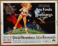 f066 BARBARELLA half-sheet movie poster '68 Jane Fonda, Roger Vadim