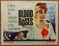 f088 BLOOD & ROSES half-sheet movie poster '61 Roger & Annette Vadim!