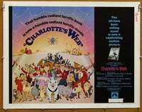 f120 CHARLOTTE'S WEB half-sheet movie poster '73 EB White cartoon classic!