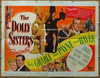 f172 DOLLY SISTERS half-sheet movie poster '45 Betty Grable, John Payne