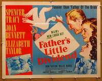 f187 FATHER'S LITTLE DIVIDEND half-sheet movie poster '51 Liz Taylor, Tracy