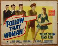 f198 FOLLOW THAT WOMAN style B half-sheet movie poster '45 Nancy Kelly