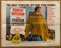 f201 FOREIGN INTRIGUE style B half-sheet movie poster '56 Robert Mitchum