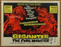 f217 GIGANTIS THE FIRE MONSTER half-sheet movie poster '59 Godzilla!