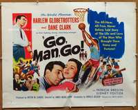 f220 GO MAN GO style A half-sheet movie poster '54 Harlem Globetrotters!