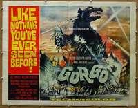 f223 GORGO half-sheet movie poster '61 great giant monster horror image!