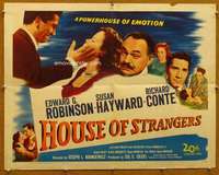 f246 HOUSE OF STRANGERS half-sheet movie poster '49 Ed G Robinson, Hayward