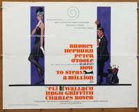 f253 HOW TO STEAL A MILLION half-sheet movie poster '66 Audrey Hepburn