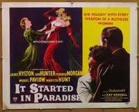 f268 IT STARTED IN PARADISE half-sheet movie poster '52 wild sexy image!