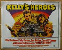 f277 KELLY'S HEROES handmade half-sheet movie poster '70 Clint Eastwood