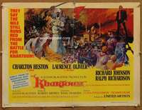 f278 KHARTOUM half-sheet movie poster '66 Cinerama, Charlton Heston