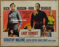 f295 LAST SUNSET half-sheet movie poster '61 Rock Hudson, Kirk Douglas