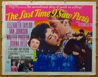 f296 LAST TIME I SAW PARIS rare style B half-sheet movie poster '54 Taylor