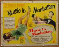 f348 MUSIC IN MANHATTAN style A half-sheet movie poster '44 Anne Shirley