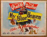 f350 MY BLUE HEAVEN half-sheet movie poster '50 Betty Grable, Dan Dailey