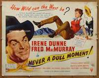 f362 NEVER A DULL MOMENT style B half-sheet movie poster '50 Dunne