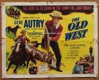 f377 OLD WEST half-sheet movie poster '52 Gene Autry rides Champion!