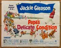 f386 PAPA'S DELICATE CONDITION half-sheet movie poster '63 Jackie Gleason