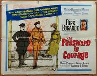 f392 PASSWORD IS COURAGE half-sheet movie poster '63 Dirk Bogarde, WWII